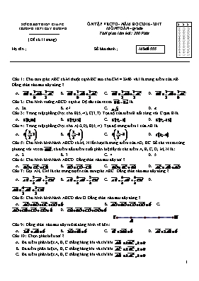 Ôn tập vectơ - Năm học 2016 - 2017 môn Toán